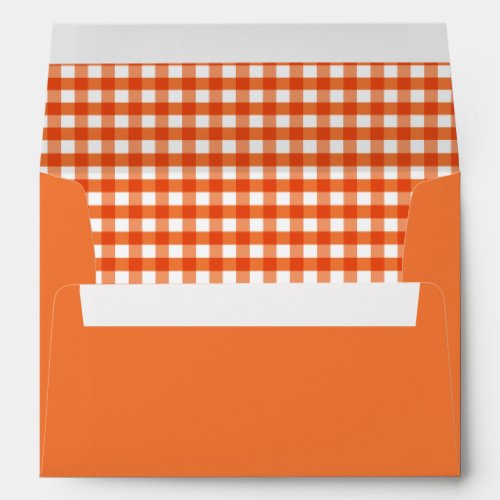 Orange and White Gingham Pattern Envelope