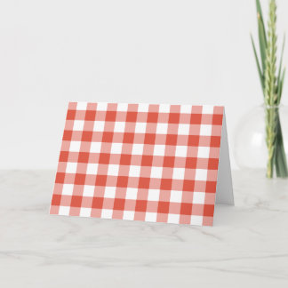 Orange and White Gingham Pattern Thank You Card