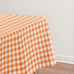 Orange and White Gingham   Thankgiving Colors Tablecloth