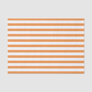 Orange and White Horizontal Stripe Tissue Paper