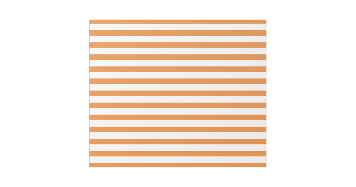Orange and White Horizontal Stripe Wrapping Paper | Zazzle