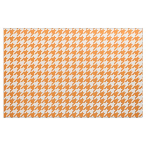 Orange and White Houndstooth Fabric