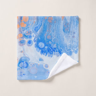 Orange and white jellyfish in water wash cloth