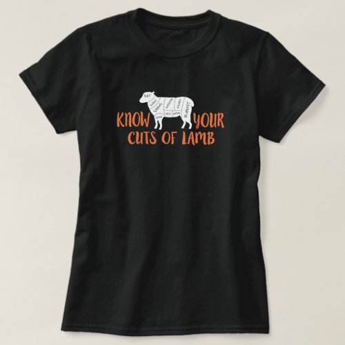 Orange and White Know Your Cuts of Lamb T_Shirt