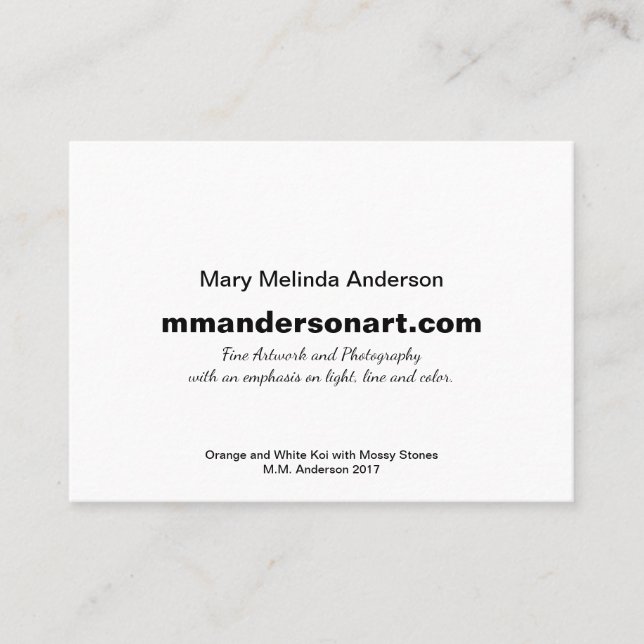 Orange and White Koi Artist Business Card (Front)