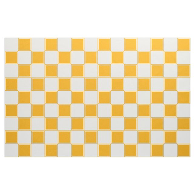 Orange And White Large Checkered Fabric (Fat Quarter)