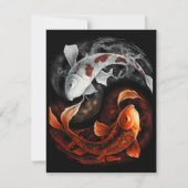 Orange And White Lucky Koi Fish Japan Art (Front)