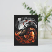 Orange And White Lucky Koi Fish Japan Art (Standing Front)