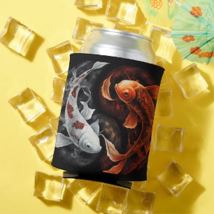 Orange And White Lucky Koi Fish Japan Art Can Cooler
