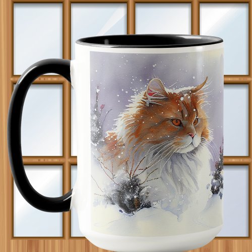 Orange And White Maine Coon Tabby Cat Coffee Mug