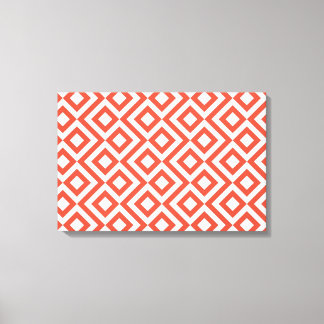 Orange and White Meander Canvas Print