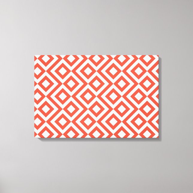 Orange and White Meander Canvas Print (Front)