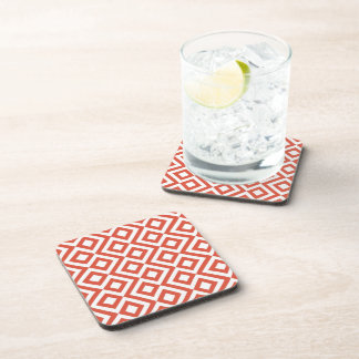 Orange and White Meander Drink Coaster