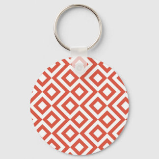 Orange and White Meander Keychain