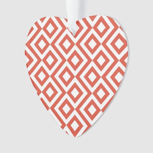 Orange and White Meander Ornament