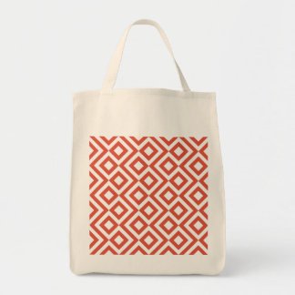 Orange and White Meander Tote Bag