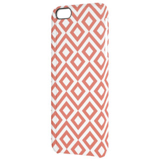 Orange and White Meander Clear iPhone 6 Plus Case