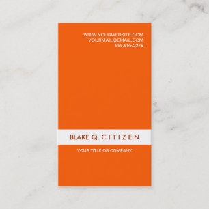 Orange and white modern clean business card