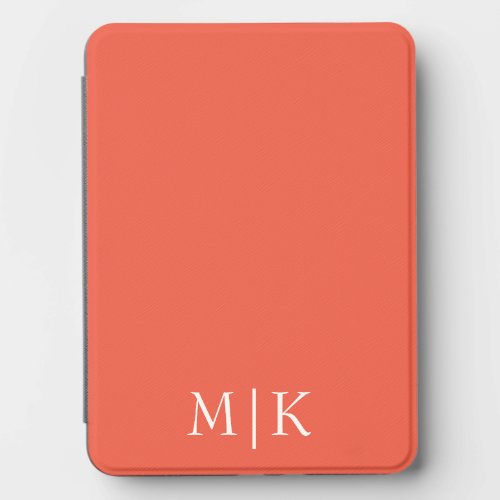 Orange and White | Modern Monogram Kindle Cover