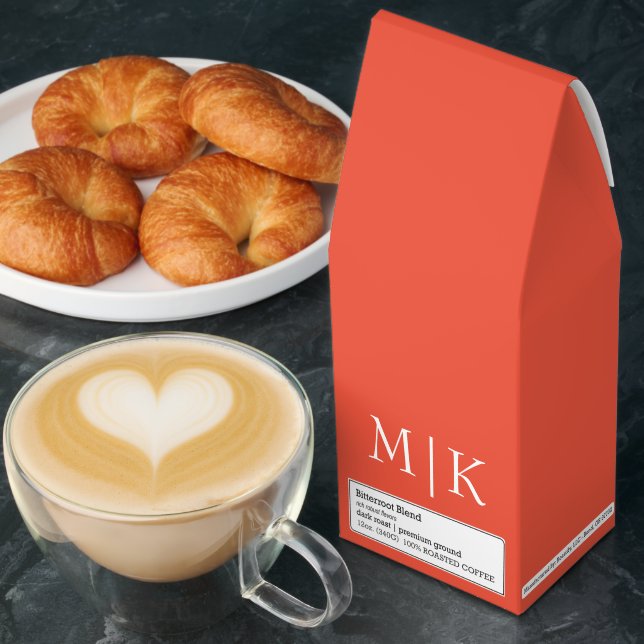 Orange and White | Modern Monogram Roasted Coffee (Breakfast)