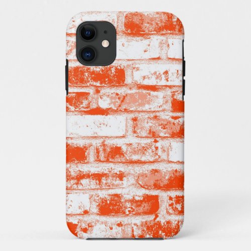Orange and White Old Brick Wall iPhone 11 Case