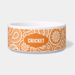Orange and White Paisley Pattern Monogram<br><div class="desc">Orange and white vintage paisley pattern with a customizable name in white.</div>