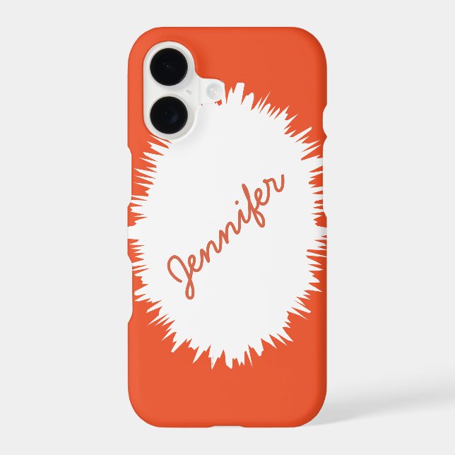 Orange and White, Personalized Name Case-Mate iPhone Case (Back)