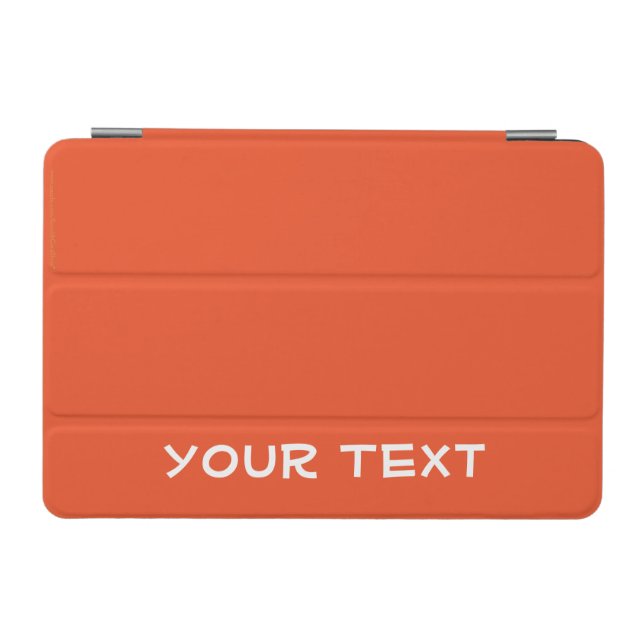 Orange and White, Personalized Name, Simple iPad Mini Cover (Horizontal)