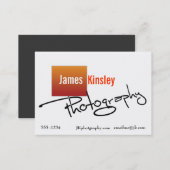 Orange and white photographer business card (Front/Back)