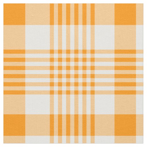 Orange and White Plaid Fabric