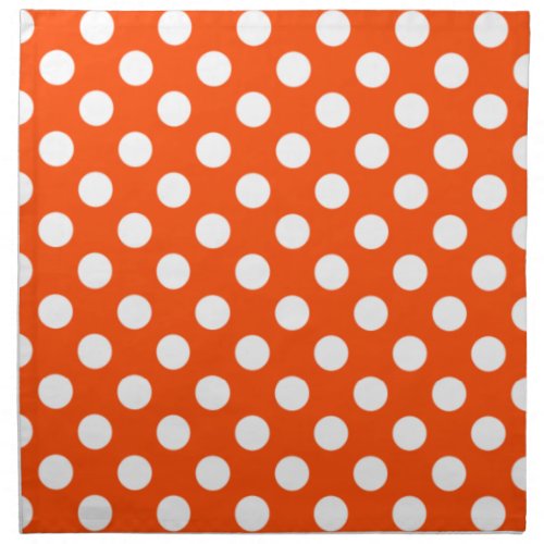Orange and White Polka Dot Napkins