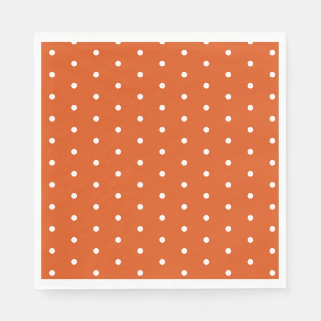 Orange and White Polka Dot Napkins (Front)
