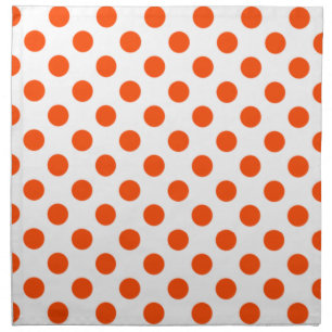 Orange and White Polka Dot Napkins