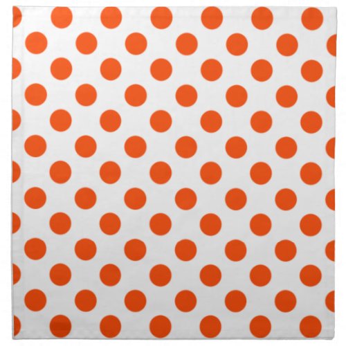 Orange and White Polka Dot Napkins