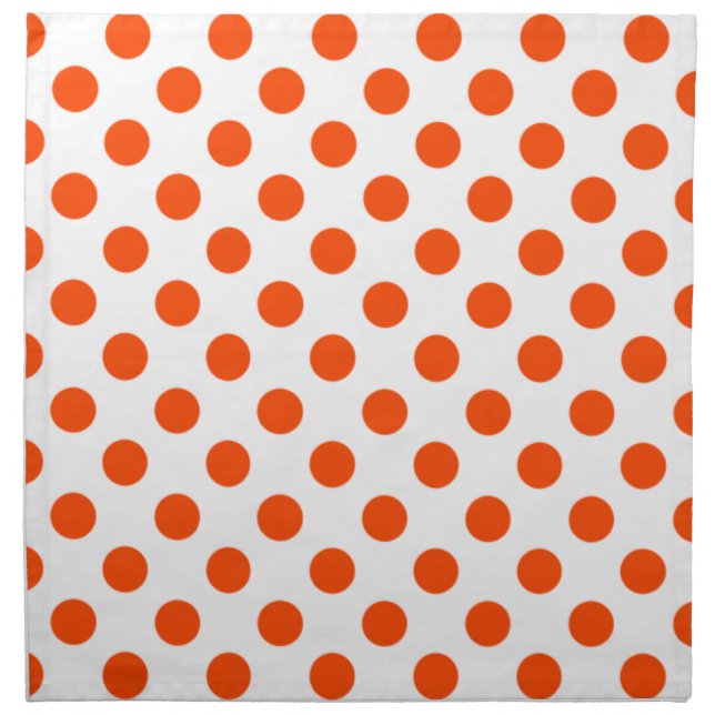 Orange and White Polka Dot Napkins (Front)