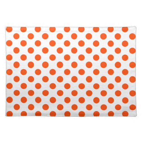 Orange and White Polka Dot Placemats