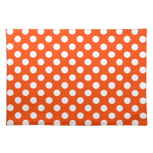 Orange and White Polka Dot Placemats (Front)
