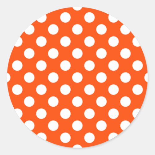 Orange and White Polka Dot Sticker