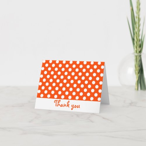 Orange and White Polka Dot Thank You Notes