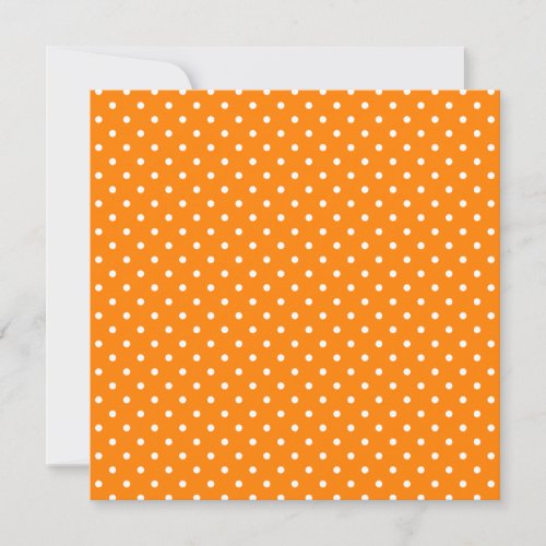 Orange and White Polka Dots Personalized Invites