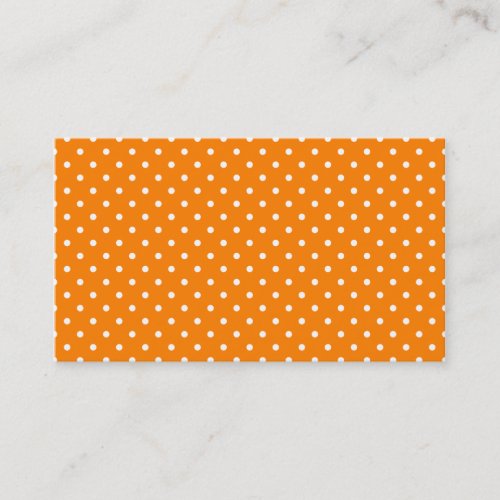 Orange and White Polka Dots Business Card Templates