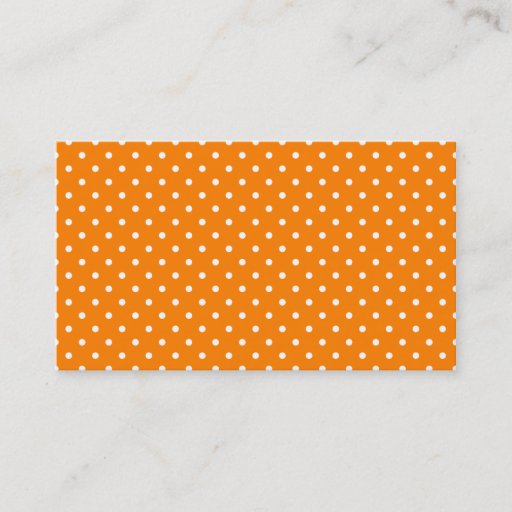 Customizable Orange and White Polka Dots Business Card Templates