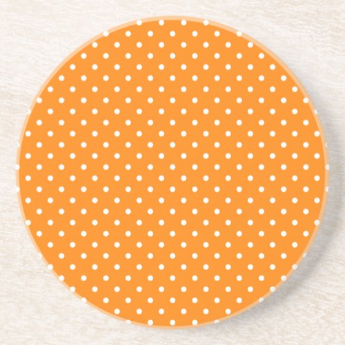 Orange and White Polka Dots Coaster