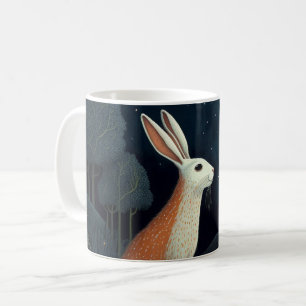 Orange and White Rabbit in the Moonlight Coffee Mug