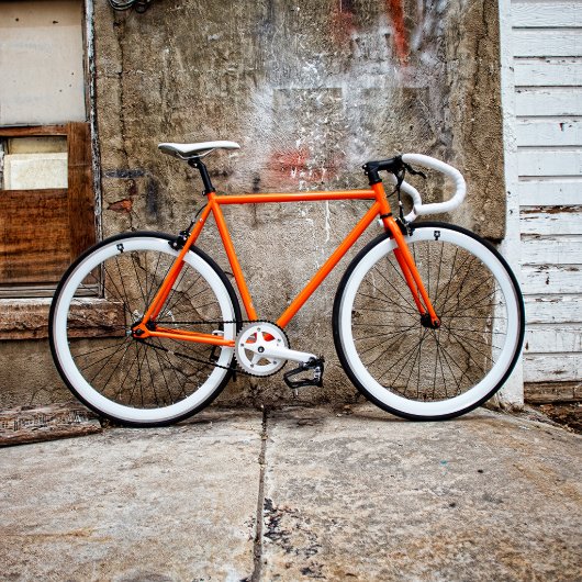 Orange and White Road Bike w/Flip Flop Hub (Profile)