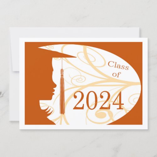 Orange and White Silhouette 2024 Card