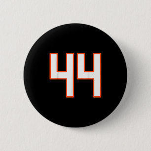 Orange And White Srts Number 44 Jersey Uniform Pla Button
