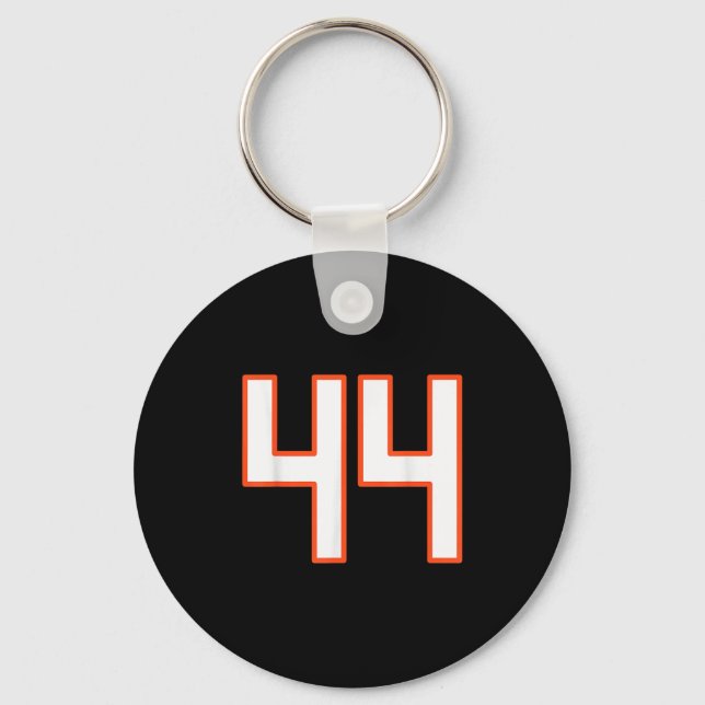 Orange And White Srts Number 44 Jersey Uniform Pla Keychain (Front)