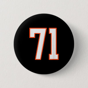 Orange And White Srts Number 71 Jersey Uniform Pla Button