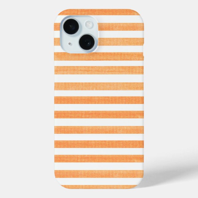 Orange and White Stripe Case-Mate iPhone Case (Back)